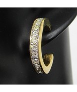 Vintage Pair Of  SWAROVSKI CRYSTAL Gold Tone Single Channel Set HOOP Ear... - €17,04 EUR