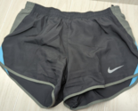 Nike women&#39;s Small gray trim blue mesh running athletic shorts black or ... - $12.86