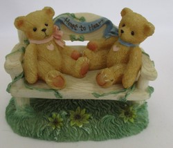 Enesco Cherished Teddies Heart to Heart Bears on Bench 1996 P. Hillman CRT240 - £7.39 GBP