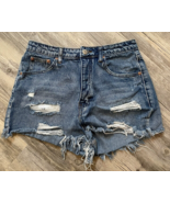 SIGNATURE 8 Jean Shorts Distressed Junior Size Medium Destroyed Cut Offs - £8.07 GBP