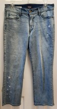 NYDJ Jeans Ankle Embroidered Stars Lift Tuck Technology Size 8P EUC - £11.15 GBP