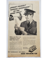 1942 Kodak Verichrome Film Vintage WWII Print Ad The Cameraman&#39;s Best Fr... - £7.88 GBP