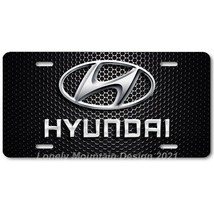 Hyundai Inspired Art on Black Mesh FLAT Aluminum Novelty Auto License Tag Plate - £14.15 GBP