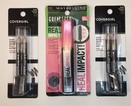 CoverGirl Brow Fill &amp; Define Pencils 500 Black &amp; Maybelline Great Lash Mascara - £9.50 GBP