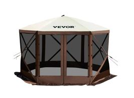 VEVOR Camping Gazebo Tent 12 ft. x 12 ft. 6 Sized Pop-Up Canopy Screen S... - £138.60 GBP