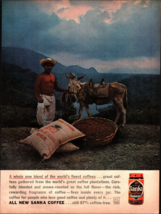 1962 Sanka Coffee Bean Breakfast Beverage Vintage Print Ad Mountain Plan... - $24.11