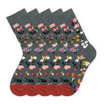 Anysox 5 Pairs Size 5-9 Fashion Socks Cotton Art Abstract Garden Oil Pai... - £20.24 GBP