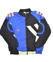 Vintage Adidas Planet Windbreaker Jacket Mens L Safeguard Retro Colorblock 80s - £65.04 GBP