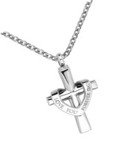 LovelyCharms I Love You Forever Cross Urn Necklace for Ashes - £37.62 GBP