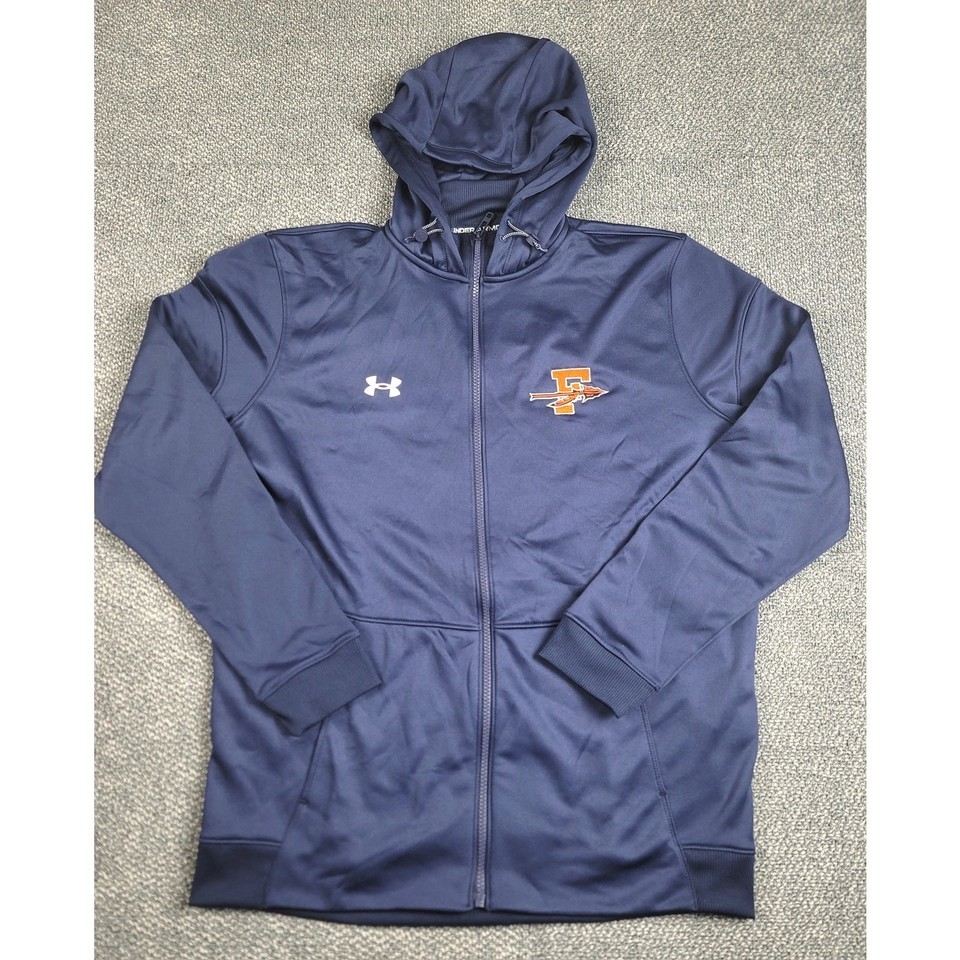 Under Armour Men&#39;s Medium Storm Fleece FZ Navy Full Zip Hoodie Sport Emb... - $24.97
