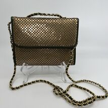 VTNG Whiting &amp; Davis Green Gold Bronze Copper Handle &amp; Chain Shoulder Cr... - $723.90 MXN