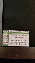ALICE COOPER - VINTAGE OCT 22, 2003 WESTBURY MUSIC FAIR, NY CONCERT TICK... - $186.40 MXN