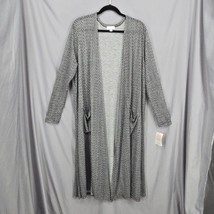 LuLaRoe Sarah Woman Duster Extra Large Black White Geometrical Long Eleg... - £18.04 GBP