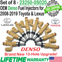 NEW OEM x8 DENSO 12-Hole Upgrade Fuel Injectors for 2008-2019 Lexus, Toyota 5.7L - £362.60 GBP