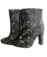 Very Volatile 6.5 Faux-Snake Skin Heel Boots Side Zip Women&#39;s Footwear HW1 - $31.41 CAD