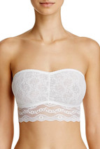 NEW Wacoal b.Tempt&#39;d Wireless White Lace kiss Bandeau Bra 916182 Medium - £7.89 GBP