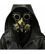 Steampunk Metal Gas Mask with Goggles, Death Mask Helmet for Halloween - $43.91 CAD