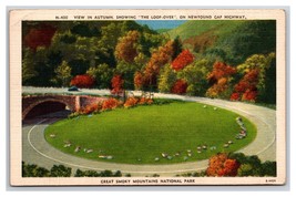 Loop Over on Newfound Gap Hwy Great Smokey Mountains UNP Linen Postcard N25 - £1.45 GBP