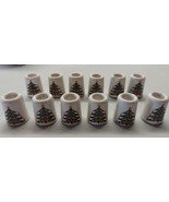 Vtg Lot Set of 12 Porcelain Christmas Tree Mini Taper Candle Holders Cha... - $27.14 CAD