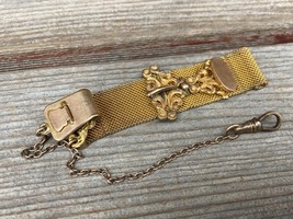 Antique Victorian Gold Filled Pocket Watch Chain With Fob Pat&#39;d 1903 - £39.71 GBP
