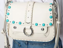 ZADIG &amp; VOLTAIRE &quot;KATE MOSS&quot; Bijoux Leather Turquoise Beaded Bag, NWOT! - $4,527.28 MXN