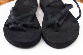 Teva Sz 9 M Black Flip Flop Fabric Women Sandals - £15.60 GBP