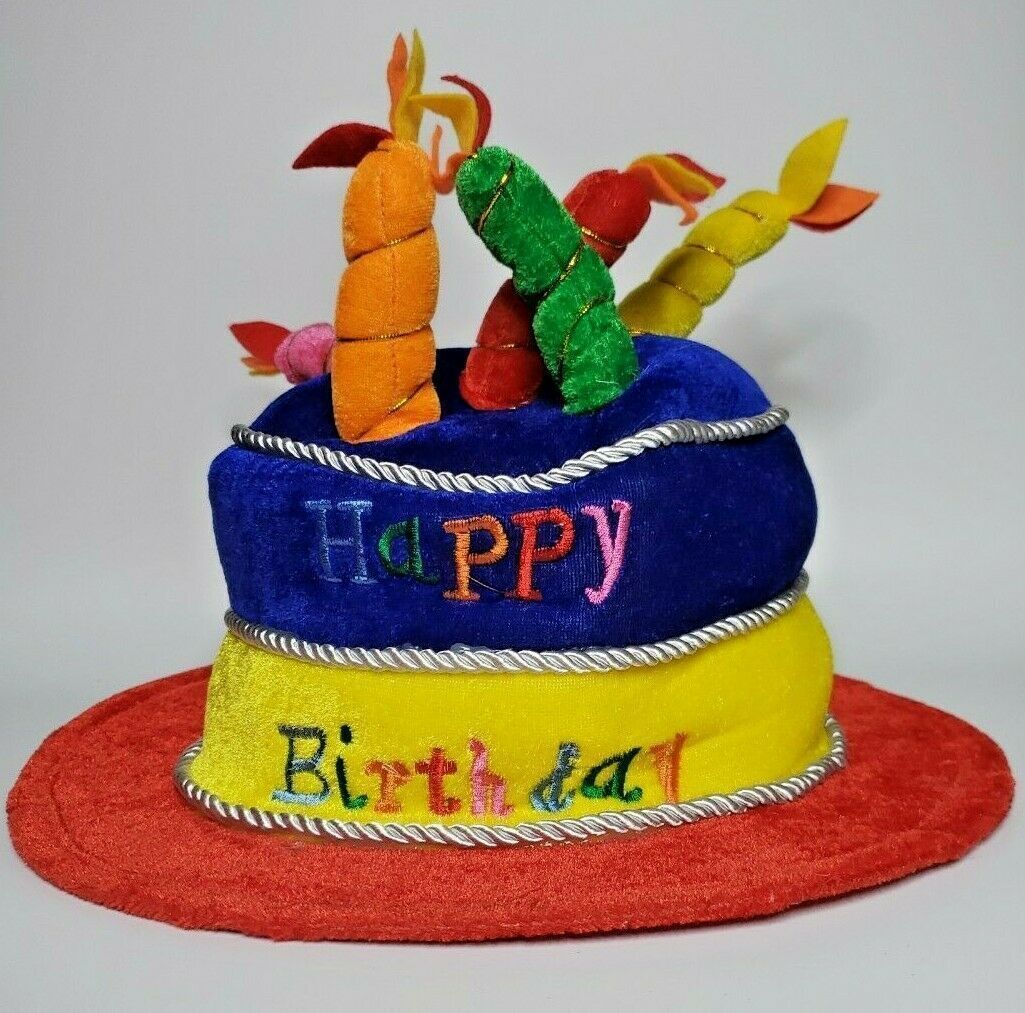 2006 Beistle Creation Plush Happy Birthday Cake Hat - Party Hats Novelty U152 - $9.99