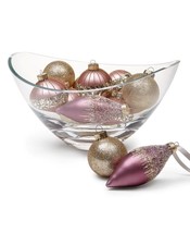 Holiday Lane Shimmer and Light 14 Gold and Pink Glass Ball and Onion Orn... - £27.57 GBP