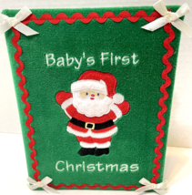 Vintage Babys First Christmas Photo Album Santa Claus Fabric Covered Unused - £12.24 GBP