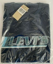 VTG 90s Levi’s Blue Striped Logo Graphic Print T Shirt sz XL. NWT - £15.50 GBP