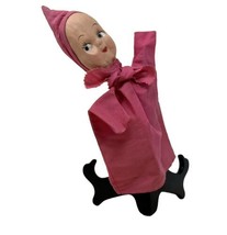 Pixie Hand Puppet Hospital Pal “Pinkie the Pixie” Pink Cloth Handmade VTG 1950s - £15.10 GBP