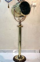 Original Reclaimed Ship Brass Signal Spot Search Light on Stand with Wooden Base - £1,220.92 GBP