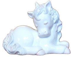 Enesco Wind-up Musical Unicorn Figurine Plays &quot;Brahms&#39; Lullaby&quot; 1989 Vintage - £12.07 GBP