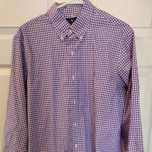 Men&#39;s Ralph Lauren Purple Plaid Shirt Size Large Classic Fit - $19.45