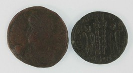 Romain Empire 2-Coin Empereur Constantius II Kit AE3/4 &amp; AE Centenionalis - £40.44 GBP