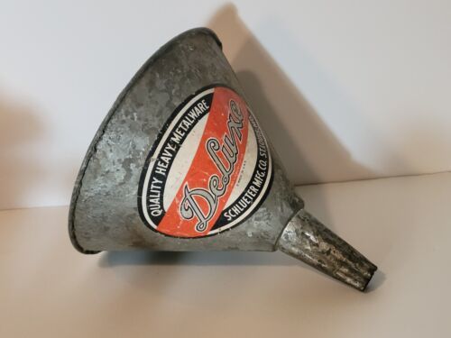 Primary image for Vintage Schlueter Deluxe Quality Large Vintage Galvanized Metal Oil Funnel 8"