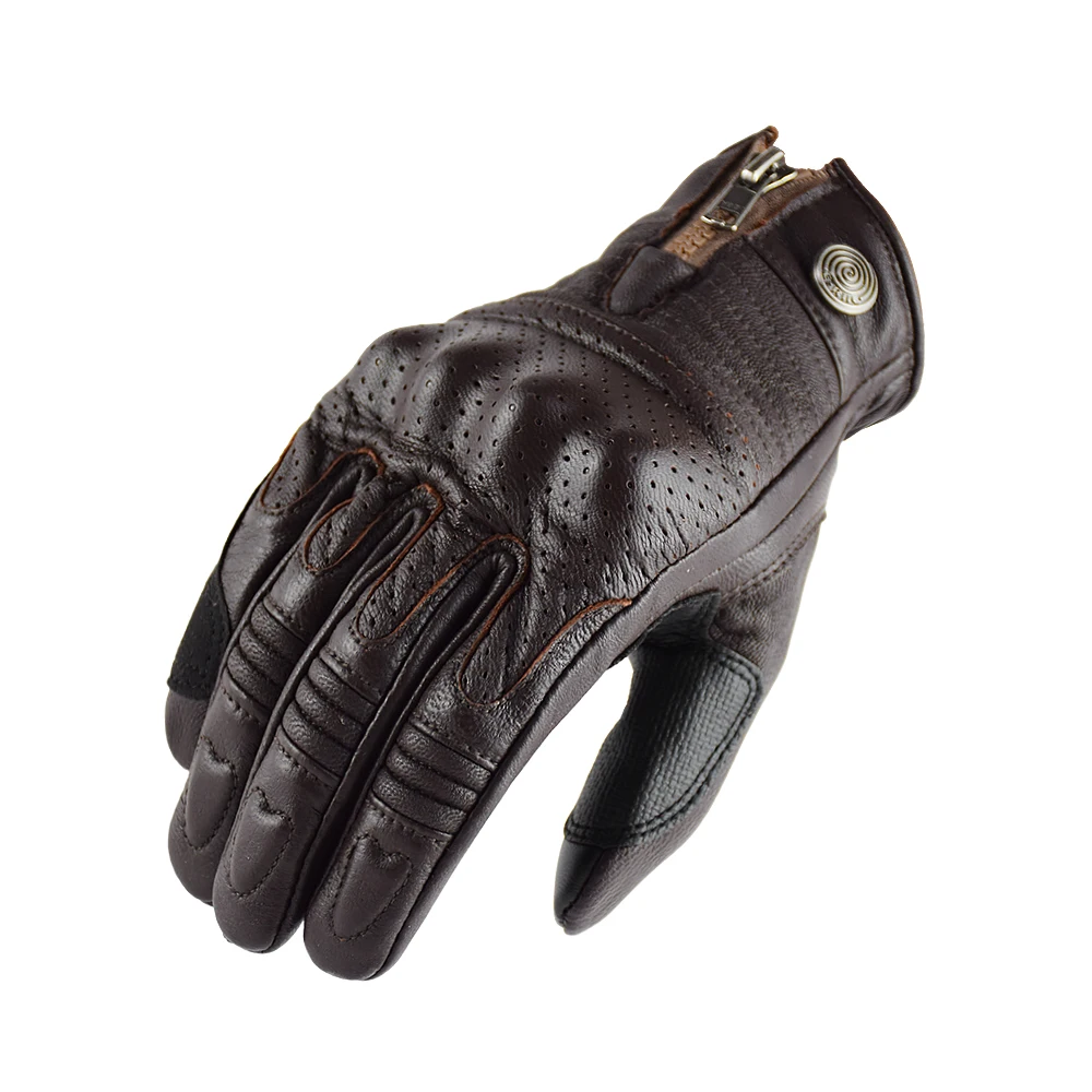 Retro Motorcycle Riding Gloves Men Anti-drop Wear-resistant Motocross Gloves Ful - £240.42 GBP