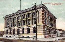 Superior Wisconsin~Post Office &amp; Custom HOUSE~1908 S H Knox Postcard - £6.38 GBP