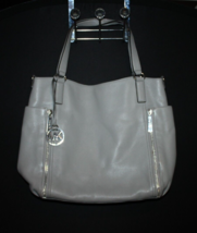 Michael KorsCrosby Pebbled Leather Purse Tote Handbag Pearl Grey Large MSRP $398 - £57.55 GBP