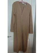 Liz Claiborne Cable Knit Sweater Dress Long Size M Beige - £17.12 GBP