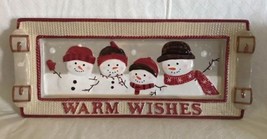 St. Nicholas Square WARM WISHES 14.5&quot; Ceramic Cookie Platter Treat Snack Tray - £19.92 GBP