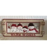 St. Nicholas Square WARM WISHES 14.5&quot; Ceramic Cookie Platter Treat Snack... - £20.29 GBP