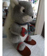 Vintage Applause plush Squirrel on snowshoes w Christmas scarf and mitte... - $48.70 CAD