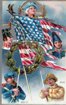 GAR Decoration Day Soldiers American Flag Grand Army Patriotic Postcard - £8.54 GBP