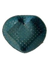 Vintage Blue Heart Shaped Wicker Basket Wall Hanging Storage Decor Wedding - £11.76 GBP