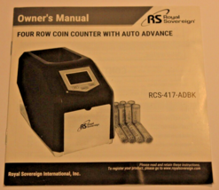 OWNER’S MANUAL - ROYAL SOVEREIGN RCS-417-ADBK FOUR ROW COIN COUNTER W/AU... - $3.00