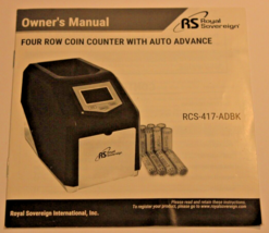 OWNER’S MANUAL - ROYAL SOVEREIGN RCS-417-ADBK FOUR ROW COIN COUNTER W/AU... - £2.31 GBP