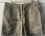 Jones New York Shorts Womens Size 14 Olive Drab Green Cargo Canvas Casuals - $13.06