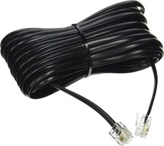 NEW 25ft Black Telephone Line Cord Cable Wire 4C RJ11 DSL Fax Phone to Wall - £6.32 GBP
