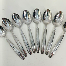 8 Stainless Steel Tablespoon Silverware JAPAN Mid Century Flatware Waves... - $18.95